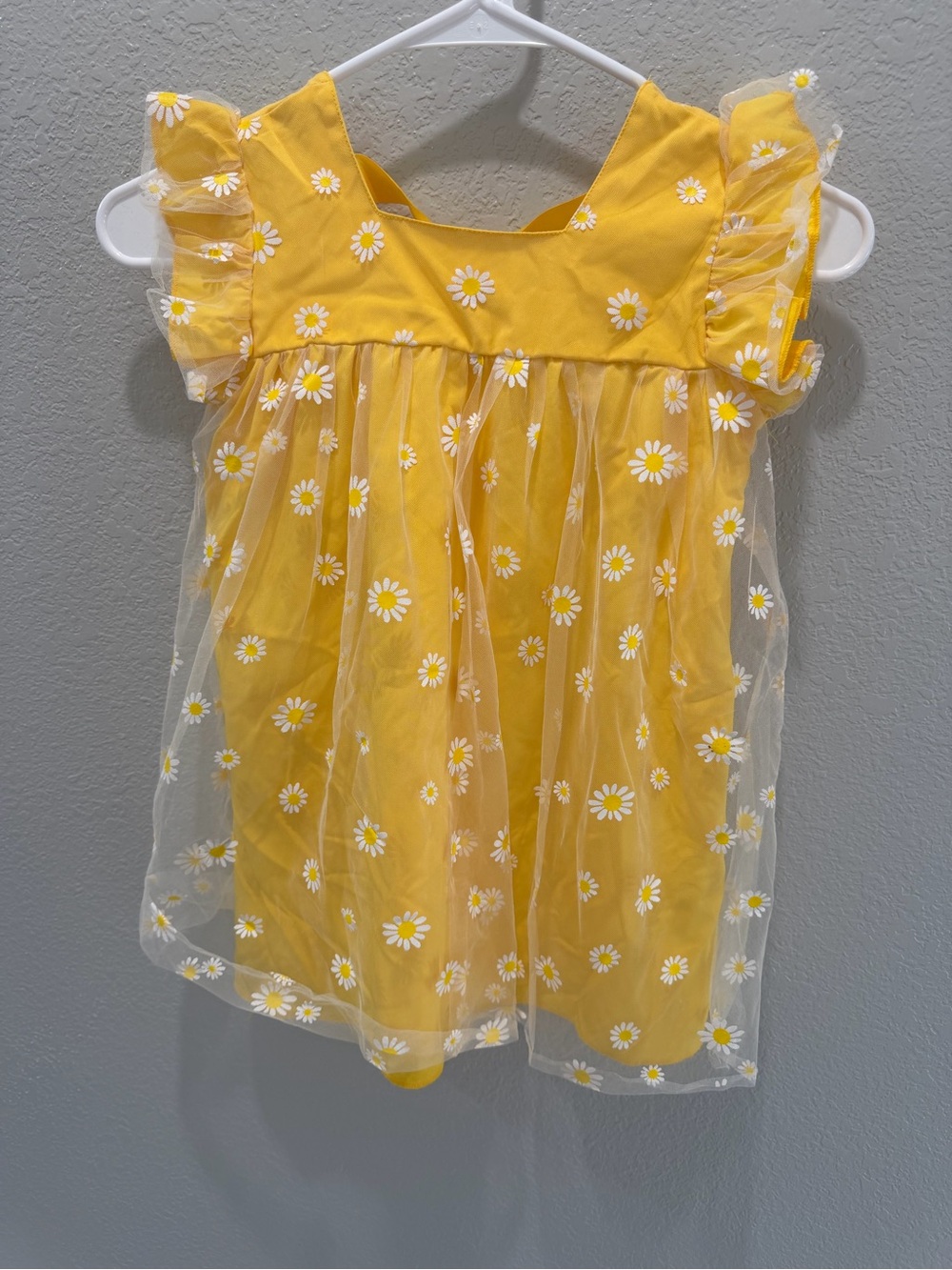 Yellow Daisy Print Girls' Sundress - 3-4Y